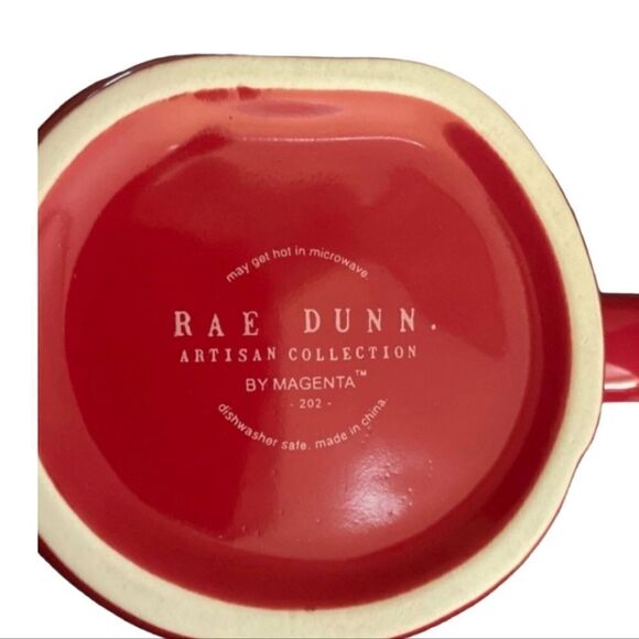 Rae Dunn x 2 Red Large Mugs HAPPY WIFE HAPPY LIFE NEW - Picture 2 of 5